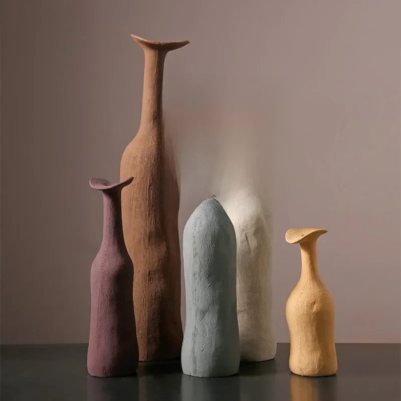 Nordic style Modern Home Decoration Morandi Color Vase Decoration Simple Art Primitive Living Room