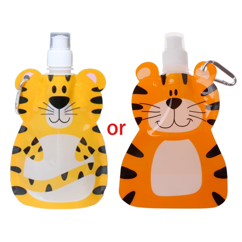 New 360ml Eco Friendly Foldable Cartoon Water Bag Travel Drink Bottle Safe for Kids