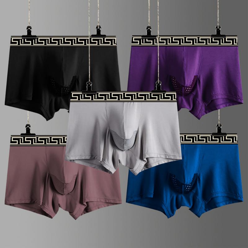 L-4XL Large Size Mens Boxer Sexy Underwear Soft Long Boxershorts Cotton Breathable Underpants Male Panties 3D Pouch Shorts