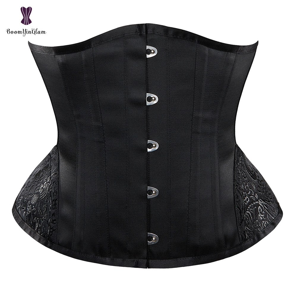 5 Buttons Vintage Underbust Corset Women Waist Cinchers 14 Steel Boned Bustiers Short Corsets Back Support Slender Waist Sheaths