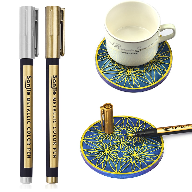 Metal Pen Waterproof Permanent Paint Marker Pens Metal Marker Gold Silver Craftwork Resin Mold Pen Art Painting Student Supplies