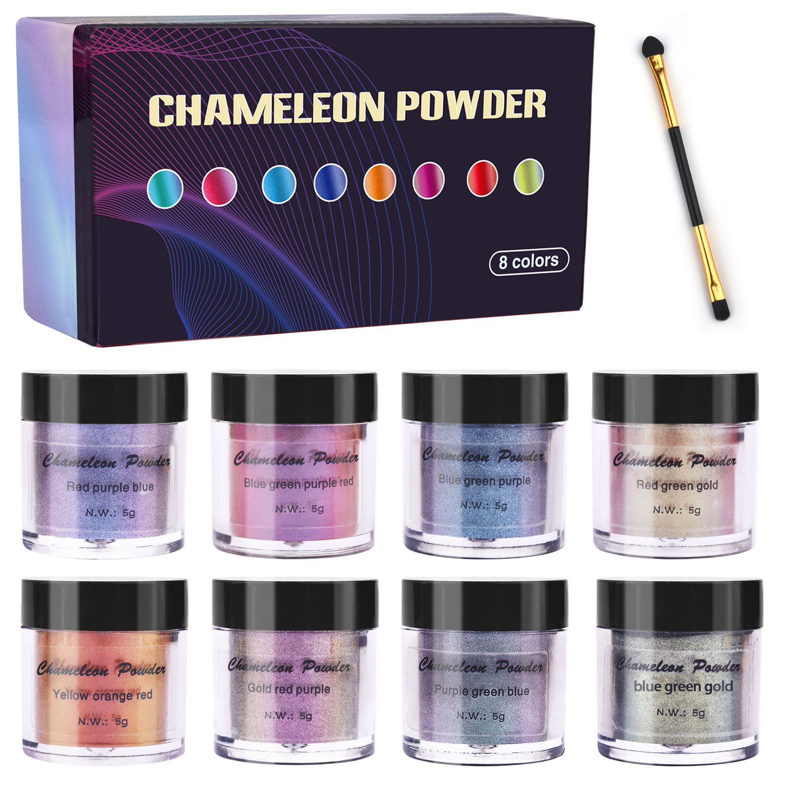Chameleons Pigment Metallic Resin Pigments Epoxy Glitter Powder Mirror Chameleons Dye Magic Powder Kit For Resin Jewelry Making