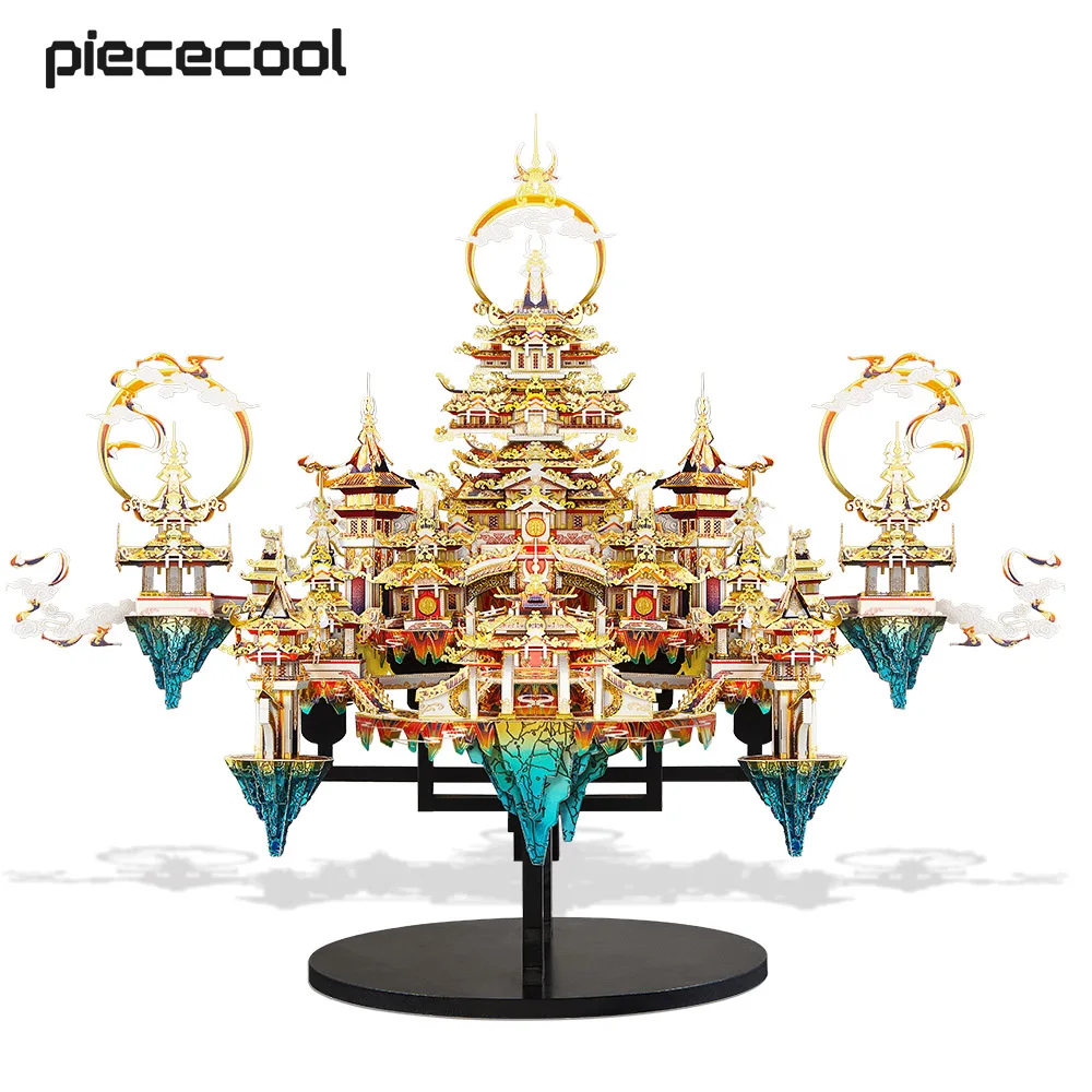 Piececool 3D Metal Puzzle Lingxiao Palace Assembly Model Kits for Adult Jigsaw DIY Set for Brain