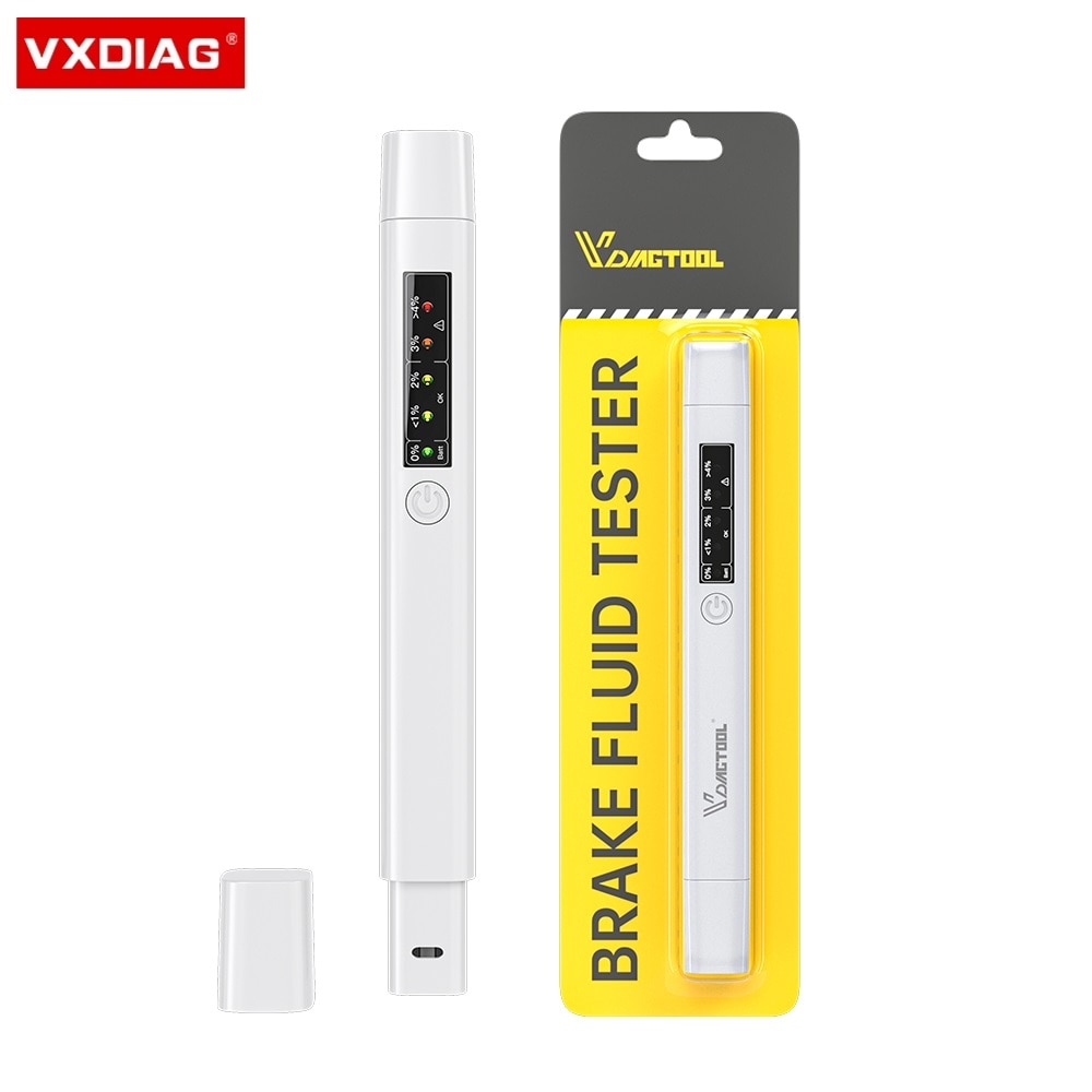 Automotive Brake Fluid Tester Accurate Oil Quality Diagnostic Tools 5 LED Indicator Display for DOT3/DOT4 Liquid Testing Pen