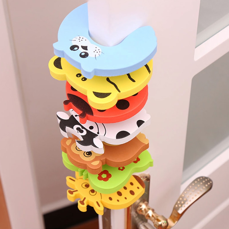 3PCS Baby Safety Door Stopper Doorknob Wall Furniture Protection Card Care Child Noise Prevention Anti-Pinch Finger Protector
