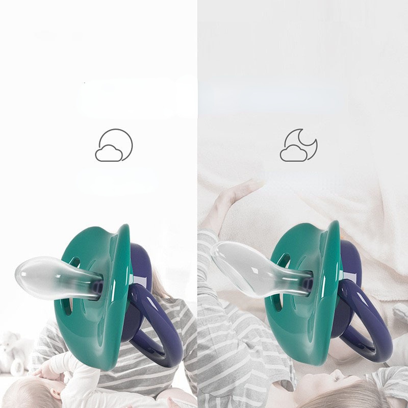 Pacifier Super Soft Silicone Newborn Baby Comforting Props Sleep-type Simulation Breast Milk Baby Pacifier Anti-drop Chain