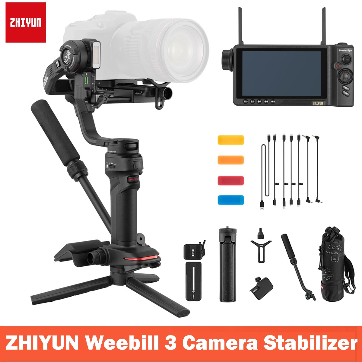 ZHIYUN Weebill 3 3-Axis Camera Gimbal Stabilizer for DSLR and Mirrorless Camera Sony Canon Nikon Panasonic Built-in Light & 