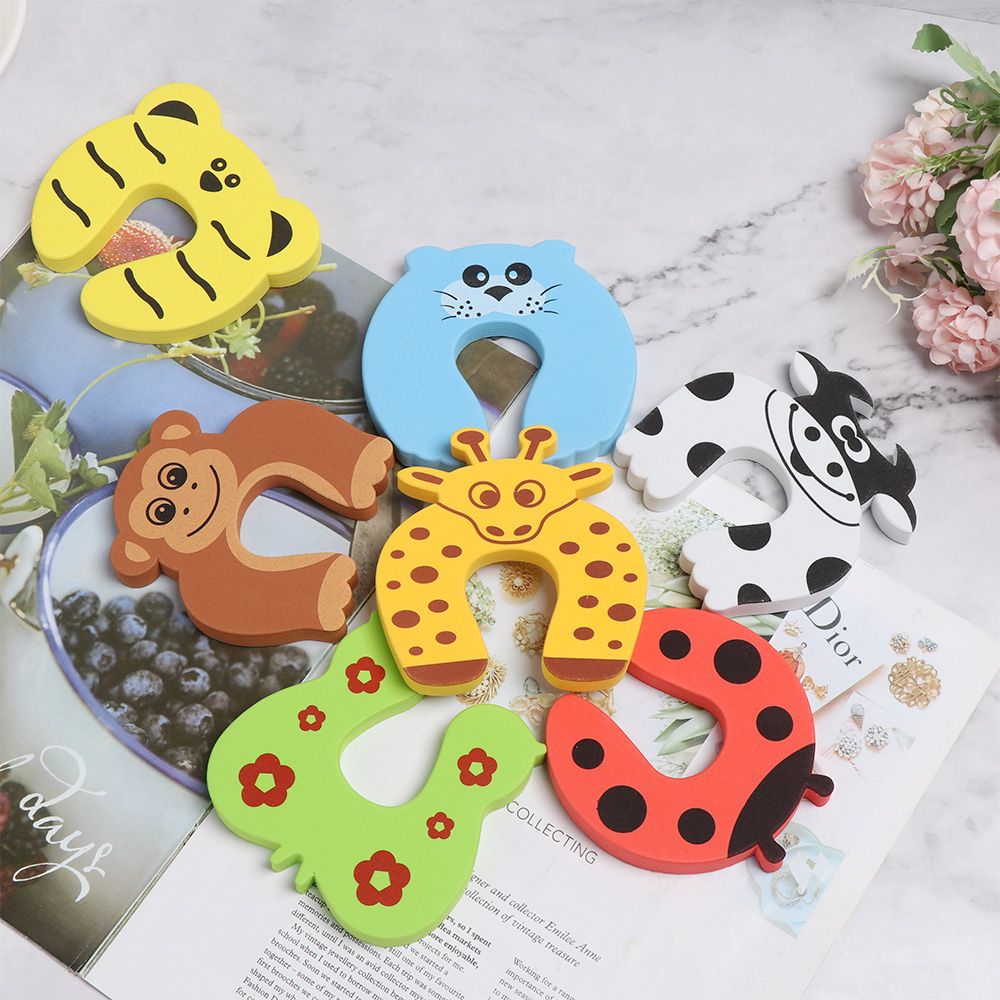 5/10pcs New Cartoon Animal Door Clip Soft Foam Baby Safety Finger Protector Guard Door Stopper