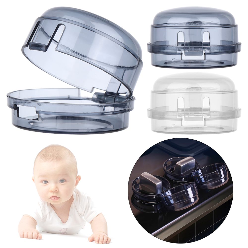 1/2PCS Home Kitchen Baby Safety Transparent Knob Cover Gas Stove Protector Oven Lock Lid Child Protection