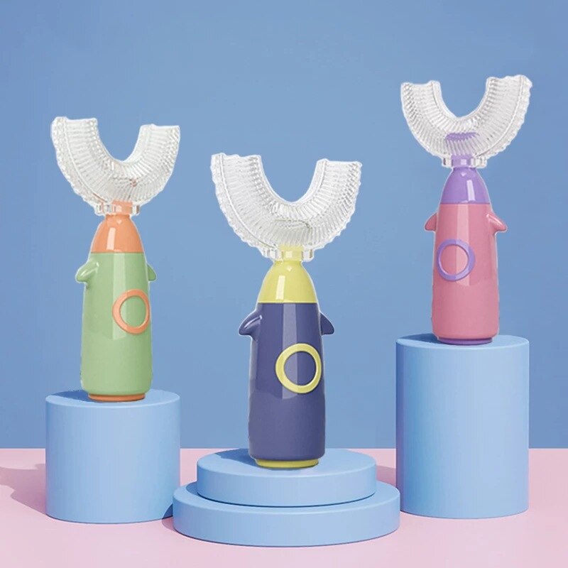 Manual Children's U-shaped Toothbrush Silicone Toothbrush Soft Hair Mouth Cleaning U-shaped Silicone Manual Children's