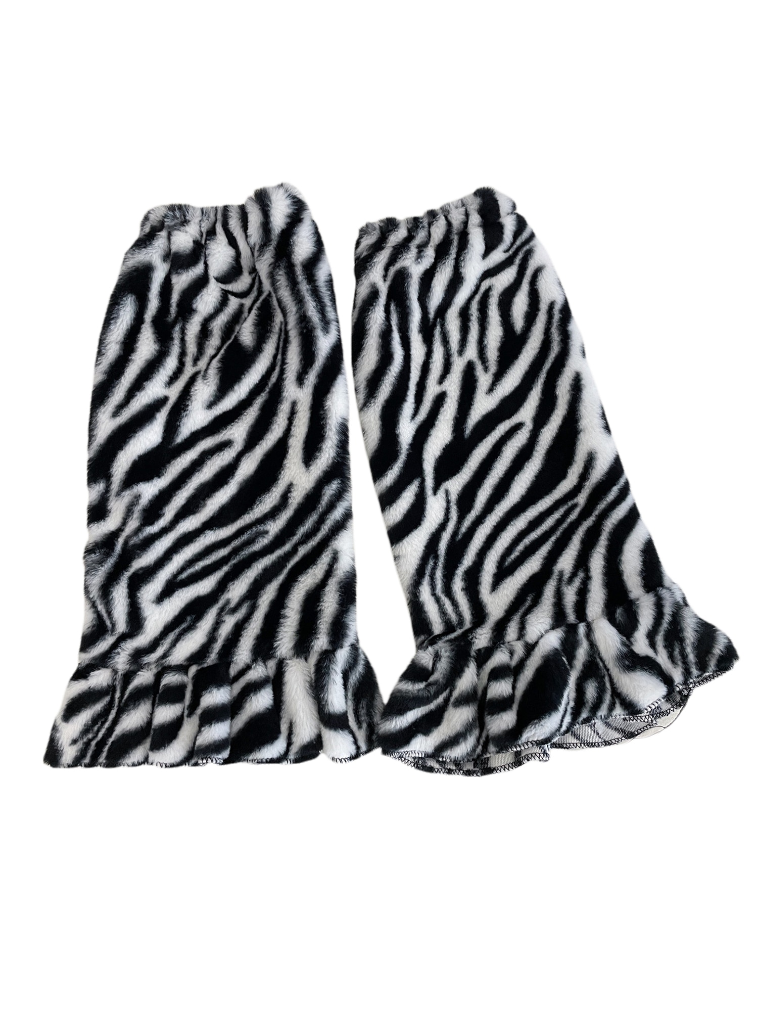 Kawaii Fuzzy Leg Warmers Leopard Print Lolita Harajuku Fluffy Plush Foot Warm High Socks for Girls