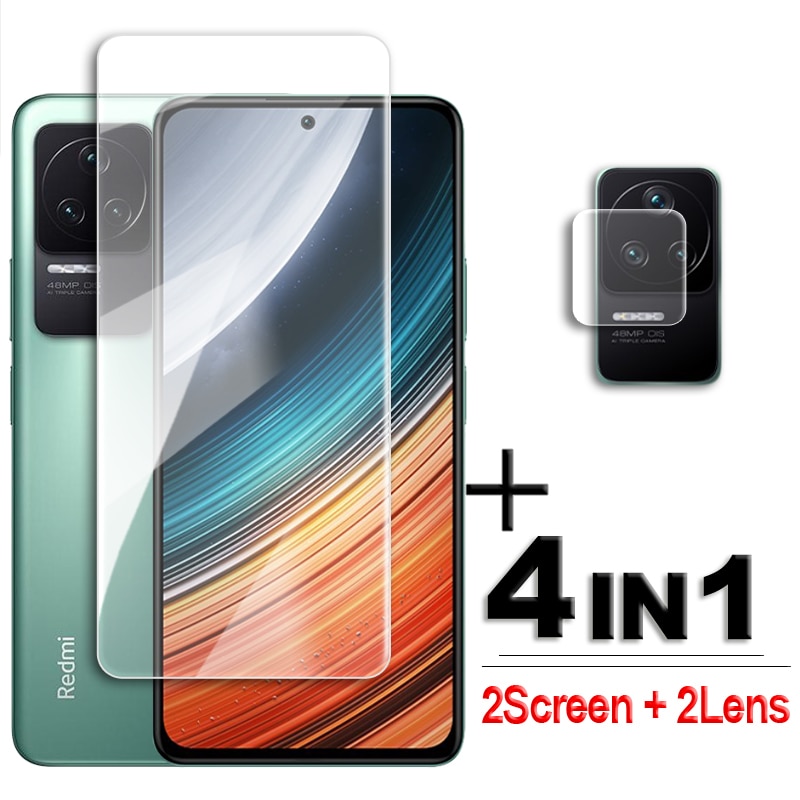 For POCO F4 5G Glass 6.67 inch Full Glue Clear Screen Protector For POCO F4 Tempered Glass For Xiaomi POCO F4 Camera Lens Flim