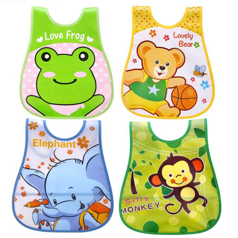 Baby Bib Removable Waterproof EVA Saliva Rice Pocket Imitation Silicone Stereo Children Baby Feeding Bibs Cartoon Bebé Bib
