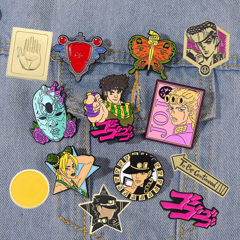 Jojo's Bizarre Adventure Pin for Backpack Cartoon Japanese Anime Brooches Lapel Badges Metal Enamel Pin Jewelry for Fans Fr