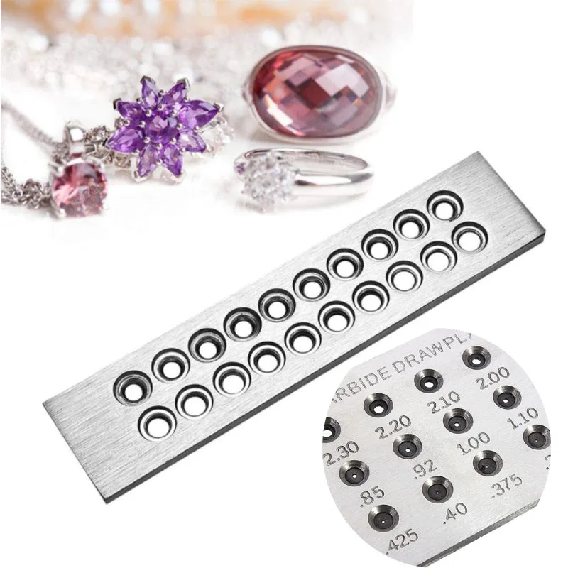 Tungsten Carbide Wire Drawplate for Jewelry Making Round Rectangle Hexagonal Shape , Jewelry Tool