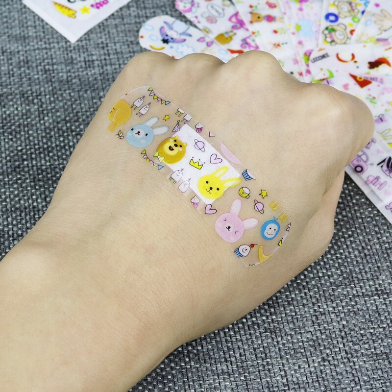 120 Pcs Kids Waterproof Band Aid Breathable Sticking Plaster Cartoon Animal Wound Patch for Children First Aid Adhesive Bandage