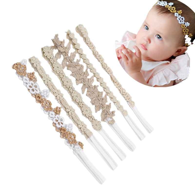 Elastic Hair Band for Toddler Baby Lace Floral Headbands Flowers Princess Headwear Girls Hair Accessories Newborn Photography