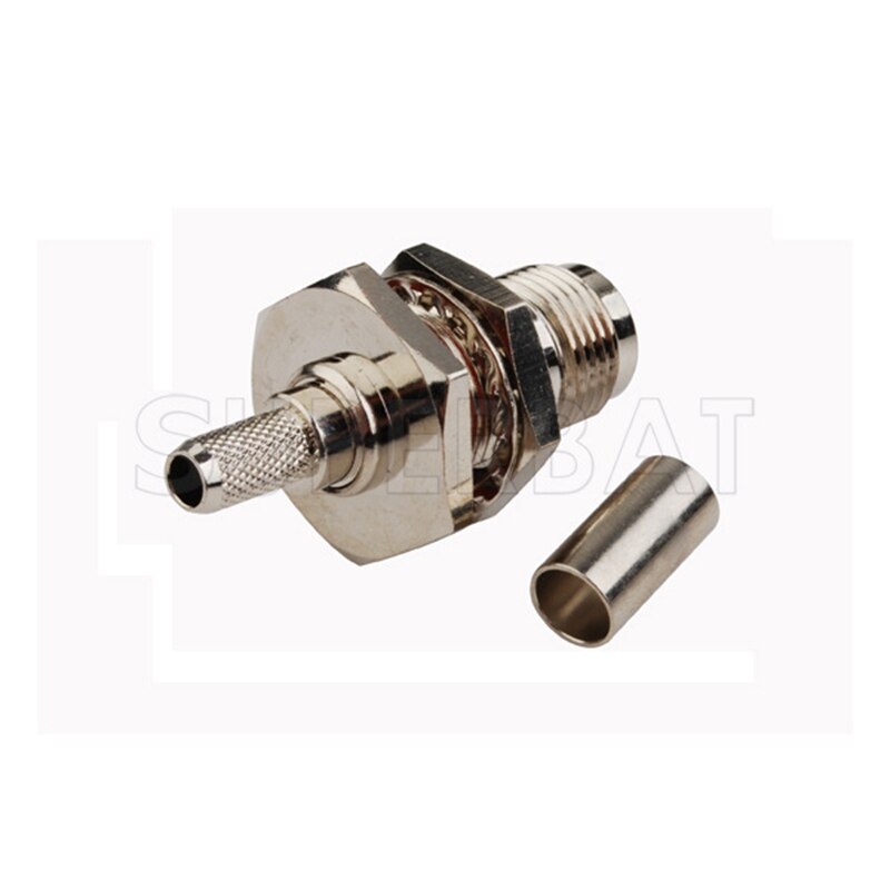 Superbat 10pcs TNC Crimp Female Bulkhead O-ring RF Coaxial Connector for Cable RG58 RG142,LMR195