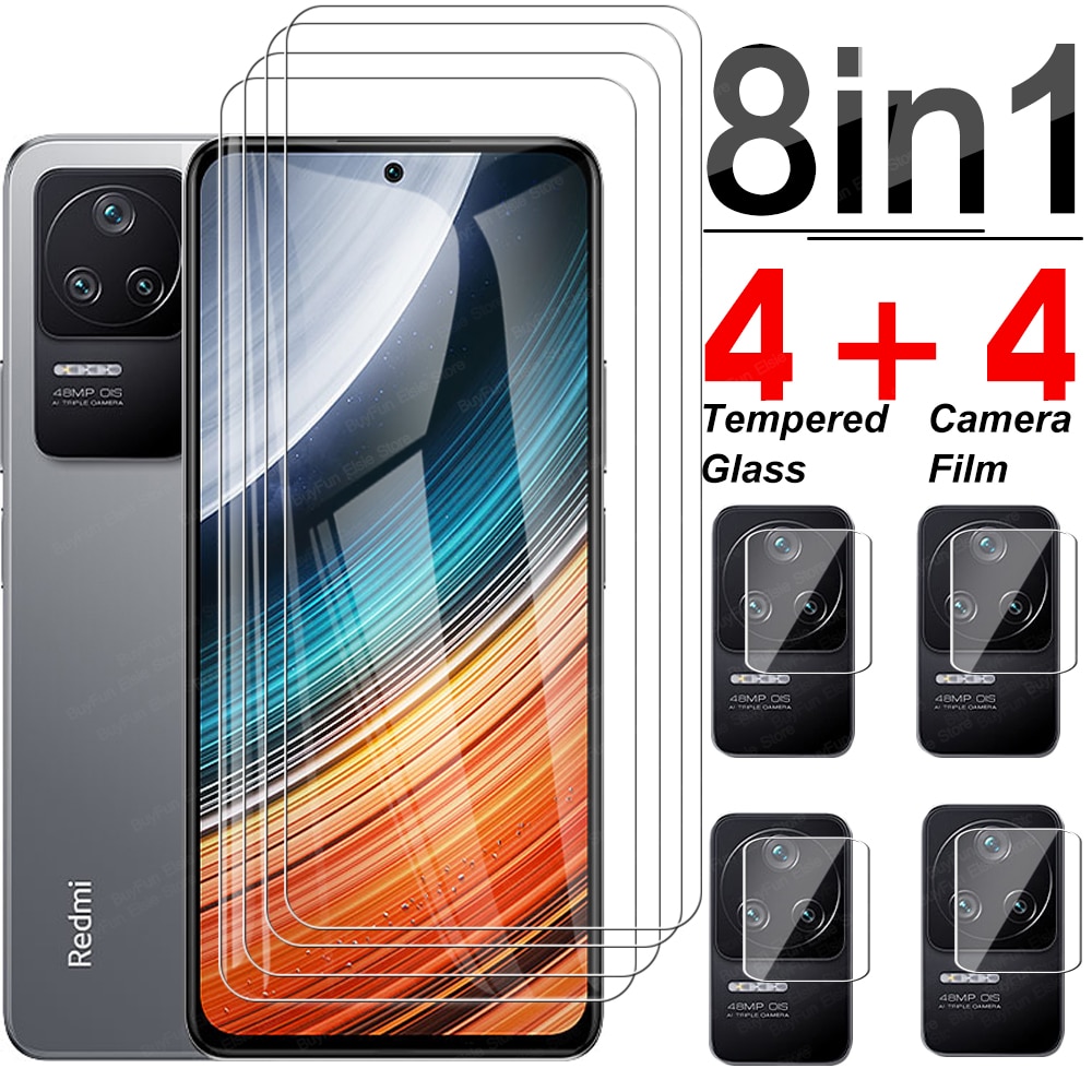 8 in 1 tempered glass for xiaomi redmi k40s screen protector full cover lens film for redmik40s 6.67" Protective Glass