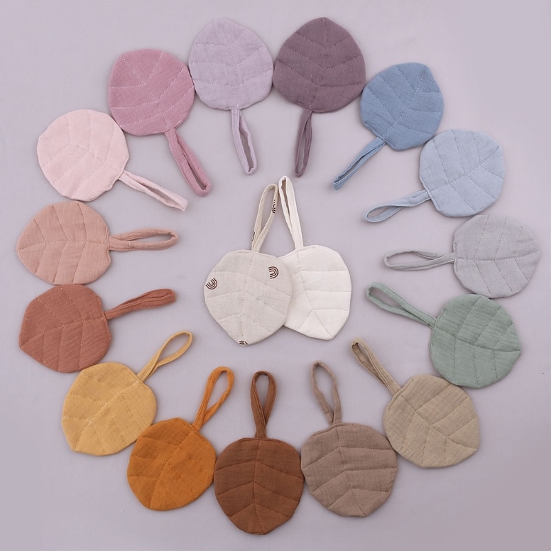 1pc Baby Pacifier Clip Chain Pendant Soft Cotton Leaf-shape Soother Holder Dummy Nipple Clip Holder for Newborn Teething Toys