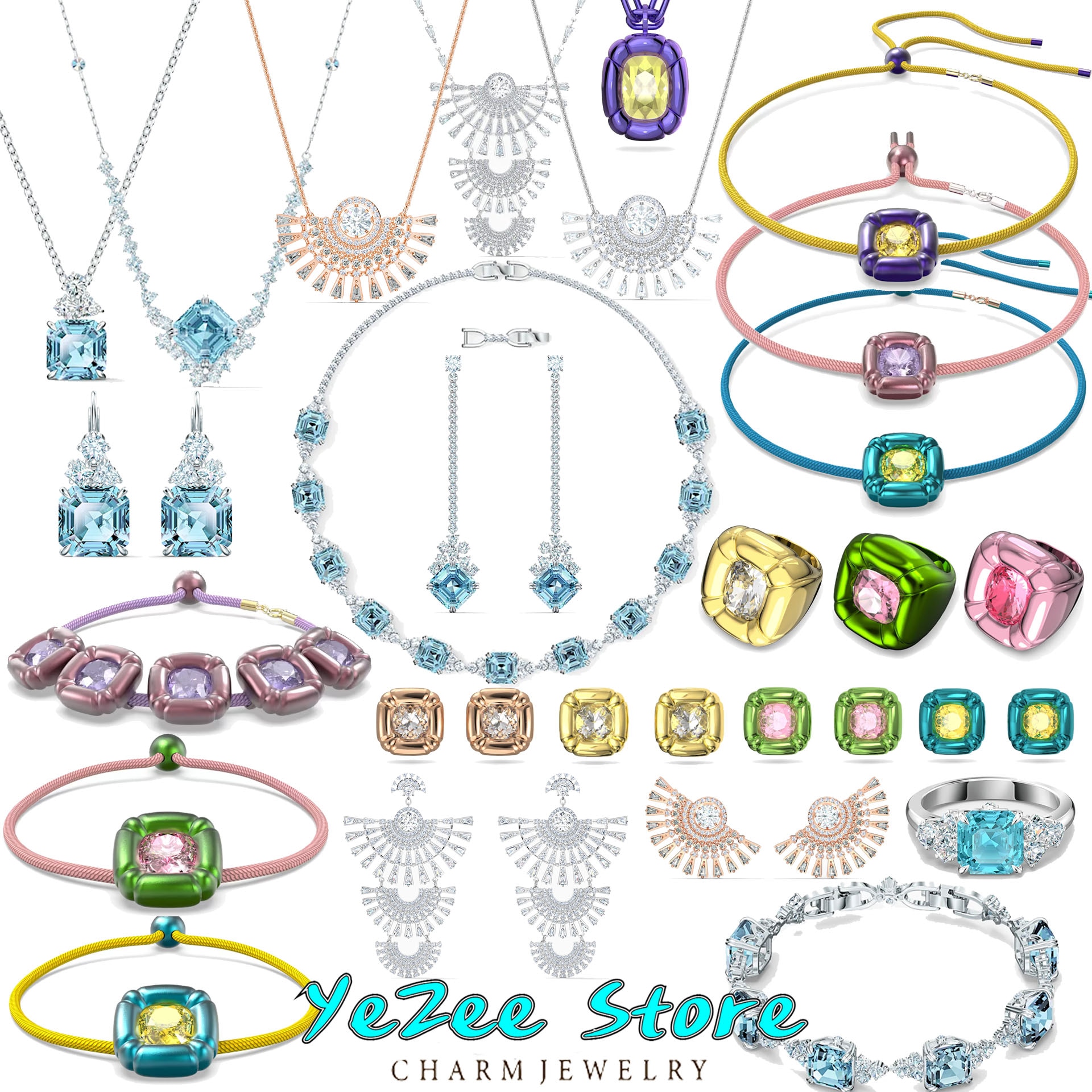 Swa Austrian Crystal Original 1:1 SPARKLING Sea Jewelry Set Dulcis Earring Necklace Bracelet Romantic Gift for Women With Logo
