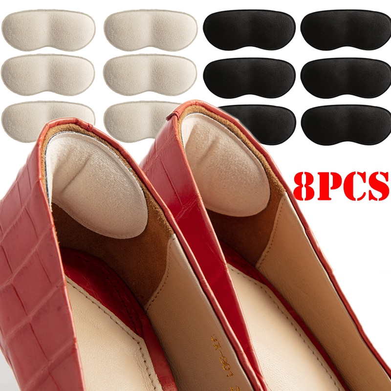 4pairs Insoles Patch Heel Pads for Sport Shoes Adjustable Size Antiwear Feet Pad Cushion Insert Heel Protector Back Sticker