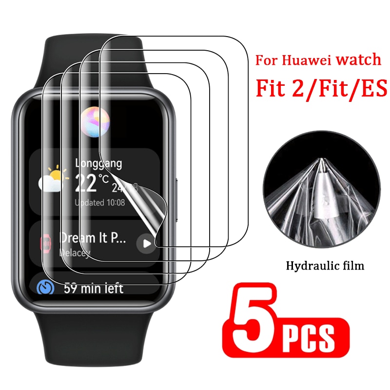 5pcs Full Screen Protector for Huawei Watch Fit 2 Fit ES TPU Soft Hydrogel HD Smart Watch Explosion Proof Protective Film