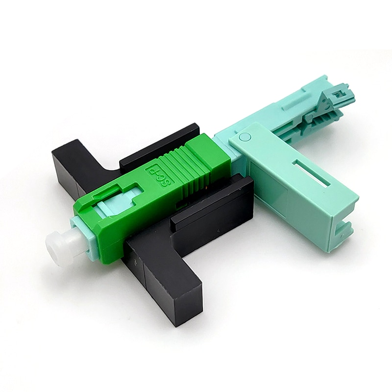 100PCS SC APC Fast Connector Single-Mode Connector FTTH Tool Cold Connector Tool Fiber Optic Fast Connnector 53mm