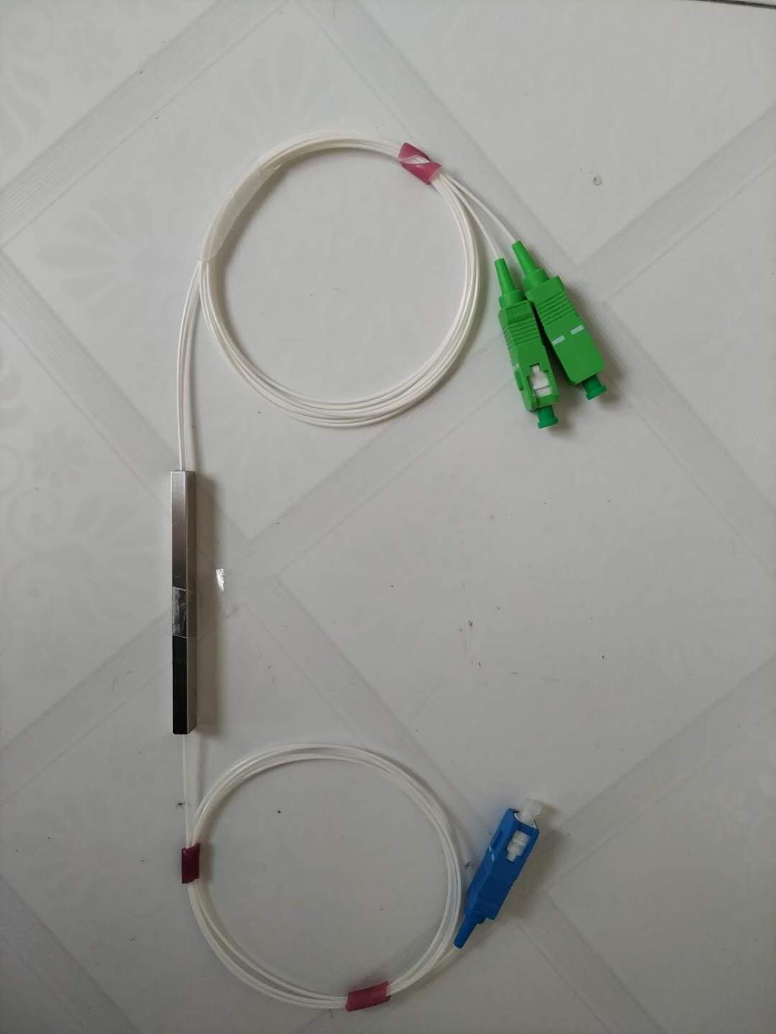 5 Pieces /Lot Fiber Optical PLC Splitter SC 1 : 2 Mini steel tube type 1x2 0.9mm Fiber Opitc Splitter SC/APC- SC/UPC Connector