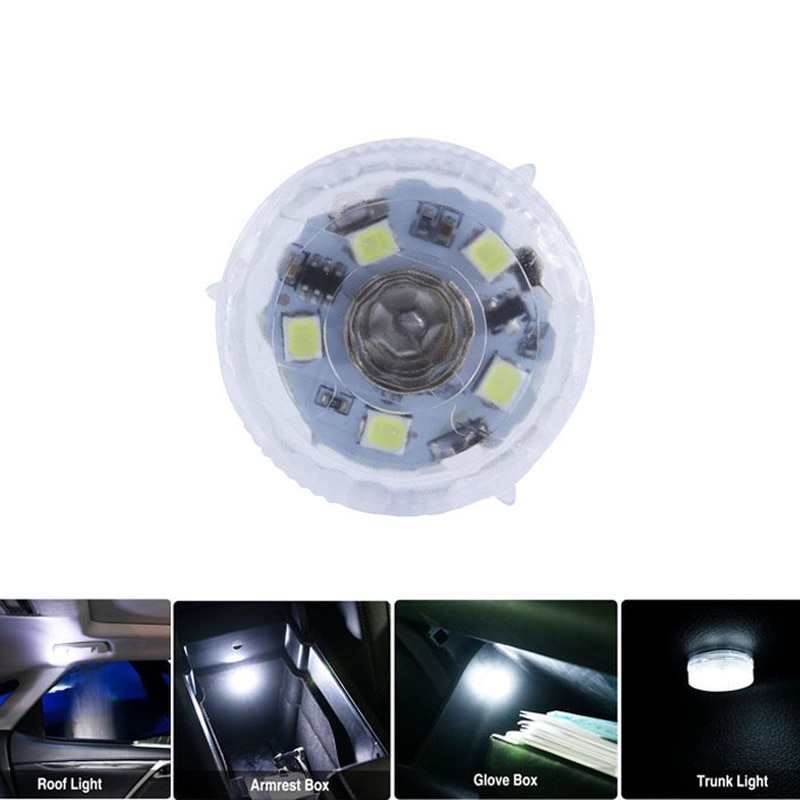 Car Mini Led Touch Switch Light Auto Wireless Ambient Lamp Night Reading Light Car Roof Ceiling Lamp Lighting Accessories