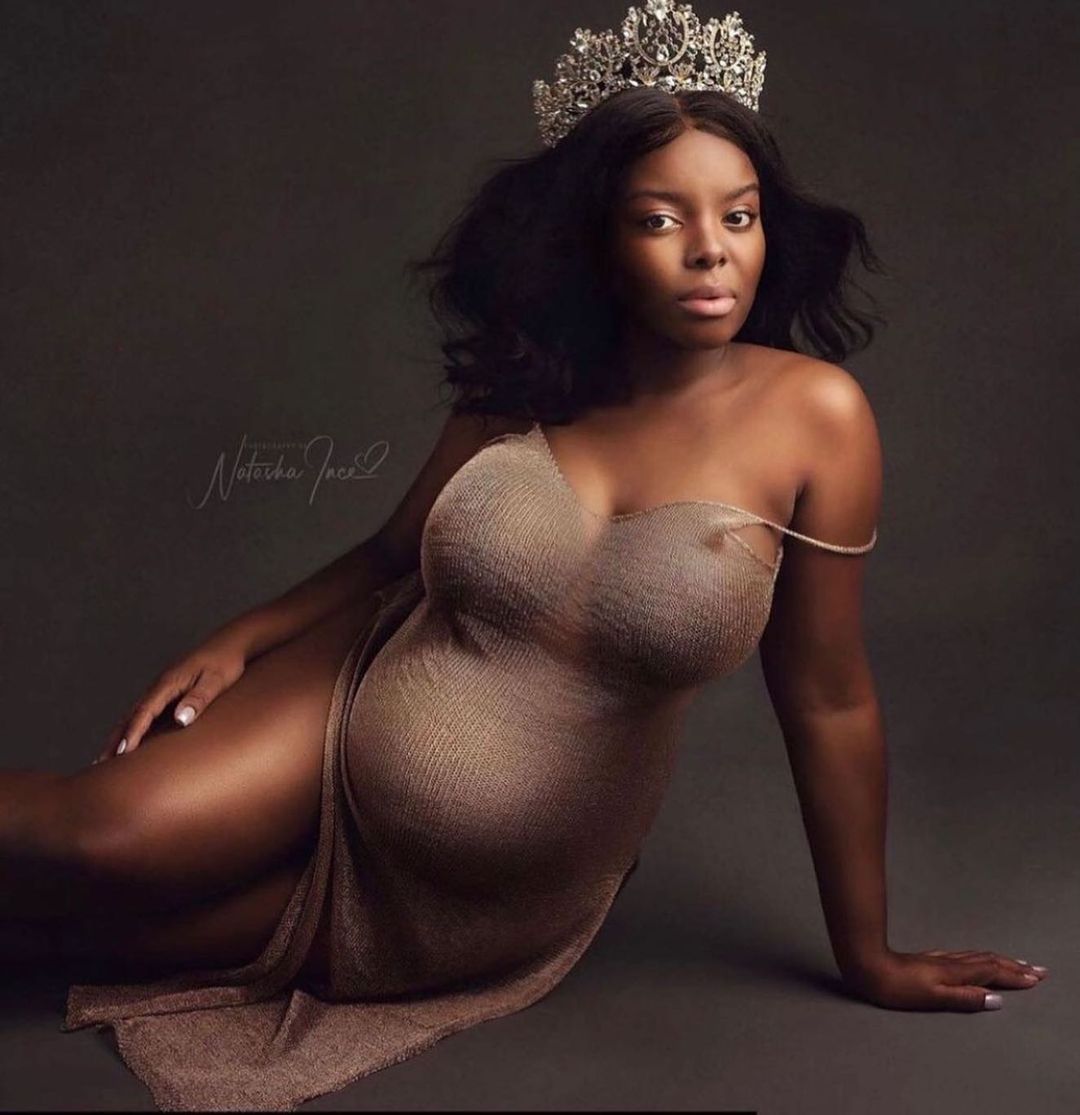 Maternity Dresses Photography Props Sexy Gold Knitted Pregnancy Dress Photo Shoot Rhinestone Headband Accessories