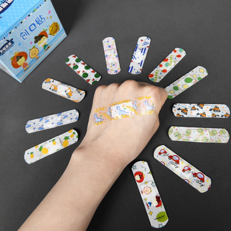 120Pcs Cartoon Animal Transparent Wound Strips Healing Patch for Children Waterproof Band Aid Breathable Sticking First Bandages