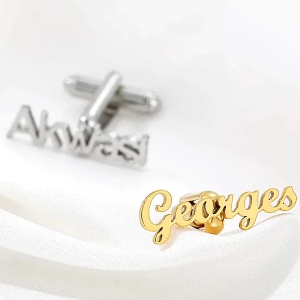 Personalized Stainless Steel Men French Suit Sleeve Cufflink Custom Name Lluxury Cufflink Jewelry Gift Bouton De Manchette Homme