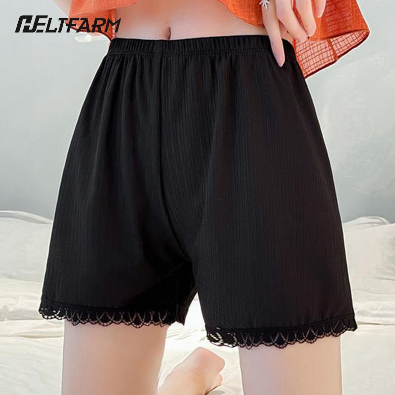 Women Panties Under Skirt Safety Short Pants Stripe Seamless Women Underpants Wave Hem Boxer Loose Women Outside Wear Shorts