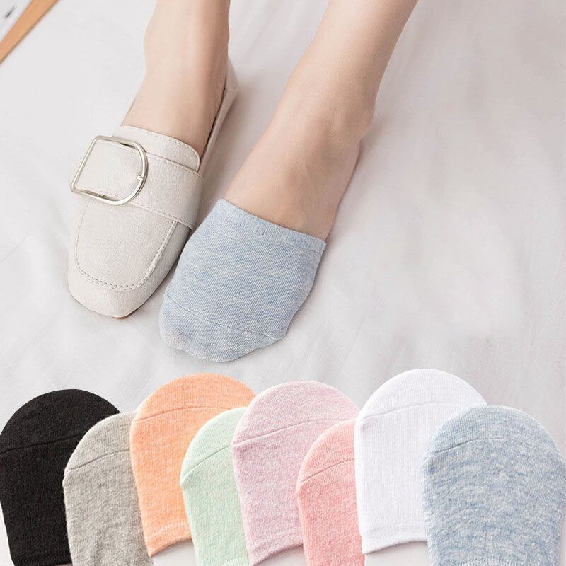2pcs Forefoot Socks Woman Summer Solid Color Candy Female Half Foot Toe Cover Half Socks Heels Invisible Cotton Breathable Socks