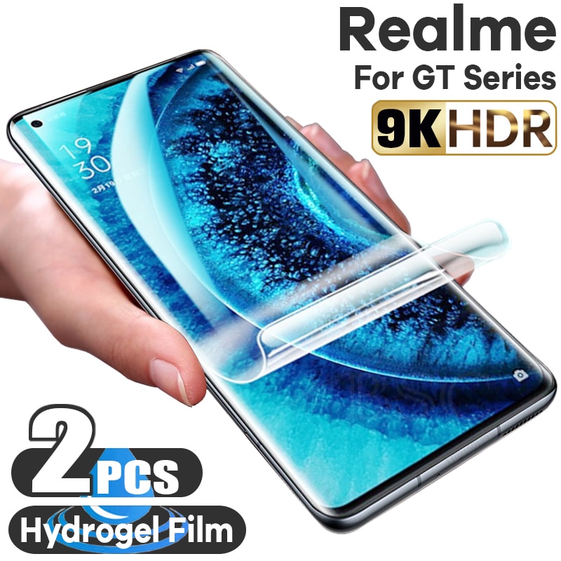 2PCS Full Cover Hydrogel Film Screen Protector For Realme GT Neo 3 2 7 8 9 Pro Screen Protector On Realme GT 2 Pro Q3s C21 8i 9i