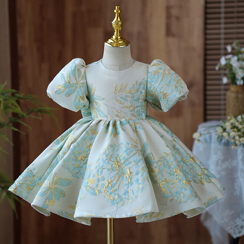 Flower Girls Dress For Baptism Bow Print Design Vintage Spanish Children Birthday Party Wedding Dresses For Easter Baby Clothes