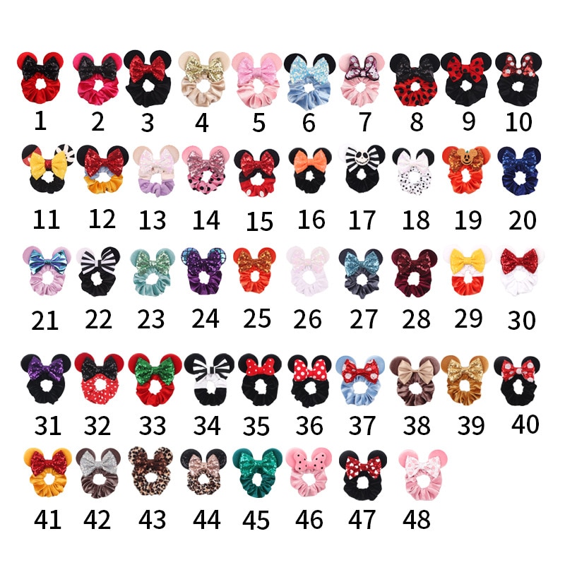 2023 New Fashion Star Mouse Ears Velvet Hair Scrunchies Girls Rope Ponytail Holder Christmas Headband Festival Elastic Hairband