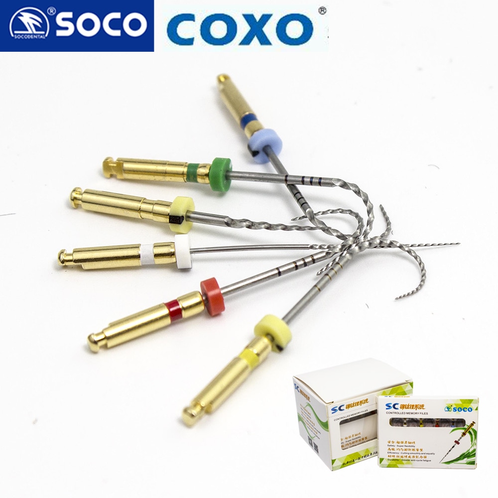 SOCO 6Pcs/Box Factory Outlet Dental Nickel Titanium Heat Activation Root Canal File Endodontic Rotary Files Dental Materials