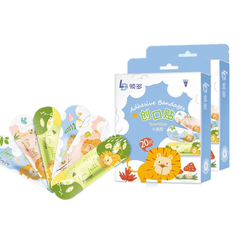 20pcs/box Cartoon Animal Lion Band Aid for Children Kids Wound Plaster Breathable Skin Patch First Aid Toddler Adhesive Bandages