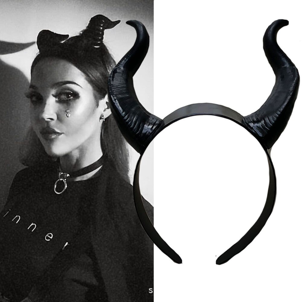 DISNEY Maleficent Accessory Horn Headband for Girls Halloween Cosplay Costume Teenager Adult Villain Party Headgear 22*18cm