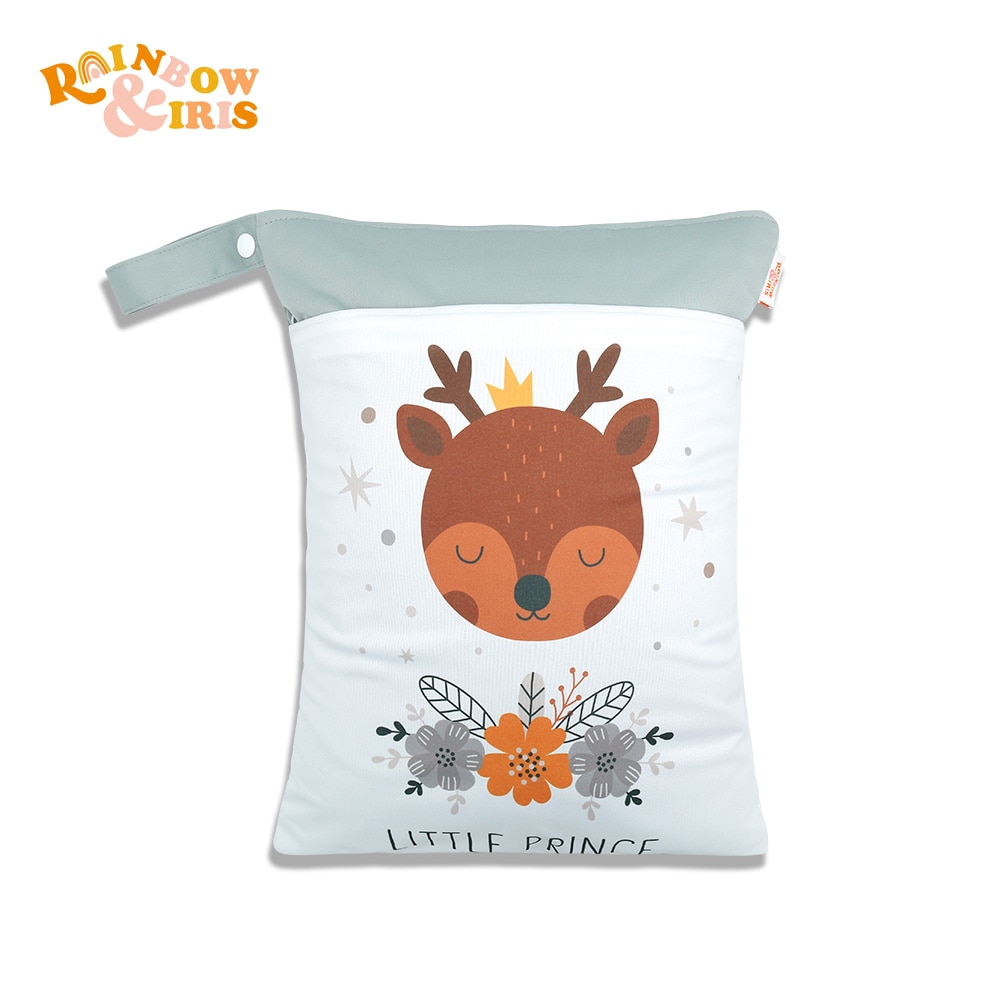 Rainbo&Iris Ecological Waterproof Cloth Diaper Bag Cute Animal Pattern Wetbag Reusable Portable Travel Storage Bag