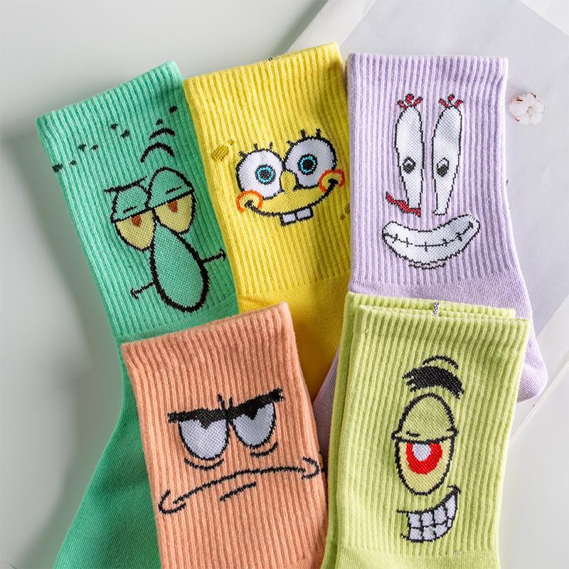 Kawaii Women Socks Happy Funny Cartoon Socks Cotton Casual Couples Socks Harajuku Hip Hop Socks Lolita Cartoon Socks Unisex