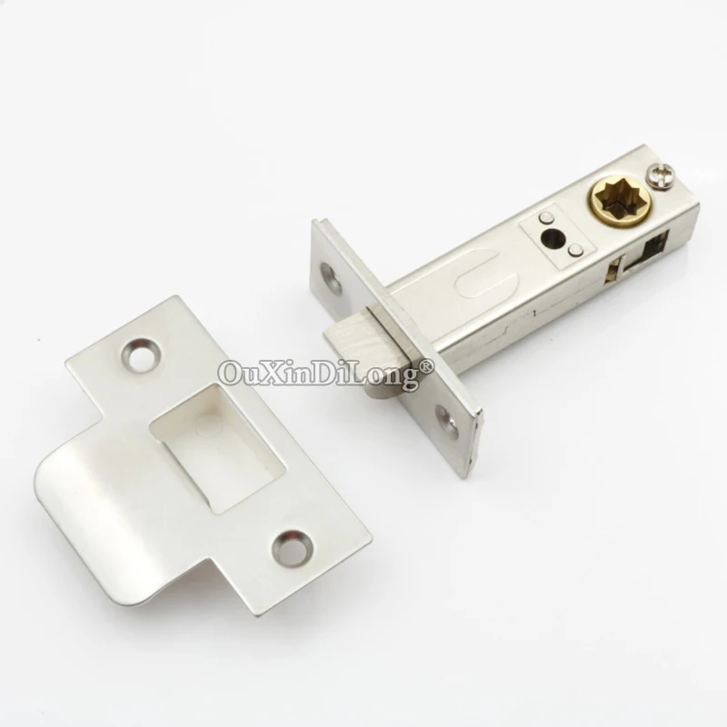 2PCS 304 Stainless Steel+Copper European Mortise Door Lock Cylinder Entrance Door Lock Tongue Lock Latches & Bolts Repair Pa