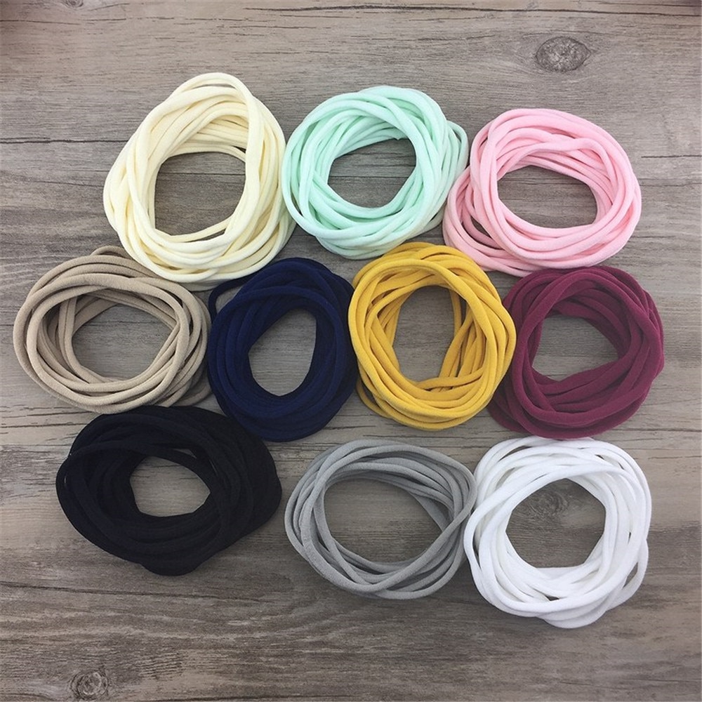 10Pc/Lot Nylon Headbands for Girls Baby DIY Accessories Headbands Elastic Hairbands for Kids Headwear Baby Hairband for Girls