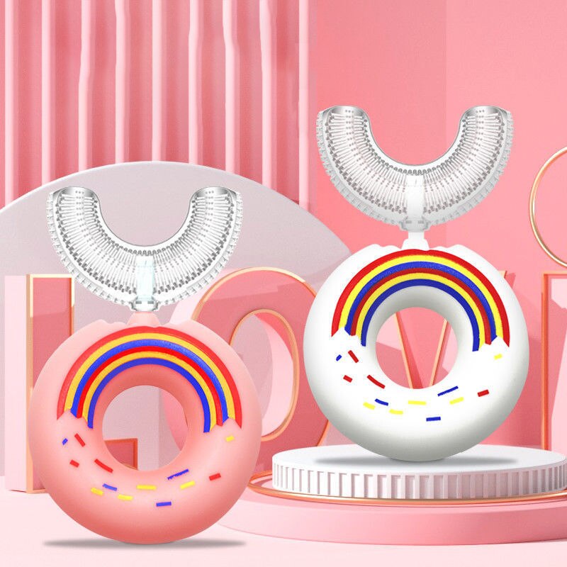 Kids U Shaped Toothbrush Silicone 360 Degree Children's Toothbrush For Teeth Cleaning Oral Care Cute Donut Brushes Teeth Ca