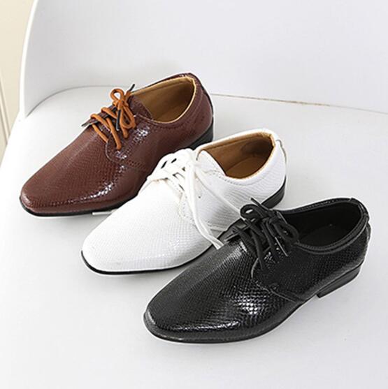 2022 new trendy and comfortable children's leather wedding shoes boys brand children's black wedding boys formal sneak