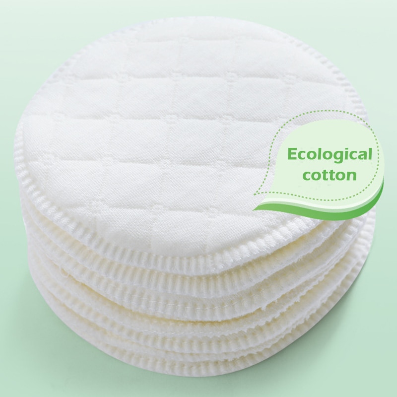12Pcs/set White Nursing Breast Pads Washable Soft Absorbent Baby Breastfeeding Waterproof Breast Pads 3 layers Pure Cotton