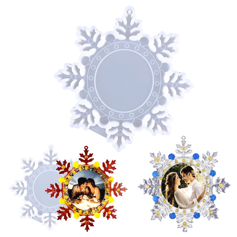 Christmas Photo Picture Frame Epoxy Resin Silicone Crystal Mold Casting Mould for DIY Craft Supplies Decoration Making