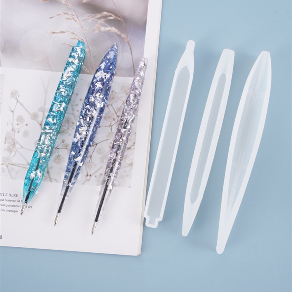 Pen Silicone Mold Epoxy Resin Ballpoint Pen Holder Casting Molds for DIY Handmade Epoxy Resin Mould Decorative Crafts